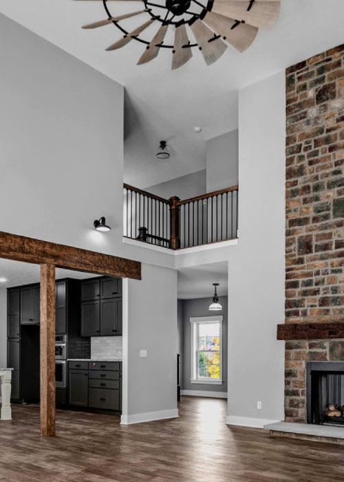 Living room from My American Heritage Homes home builder website.