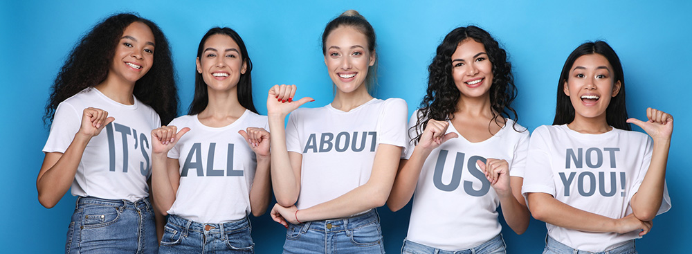 Group of Women Wearing T-shirts