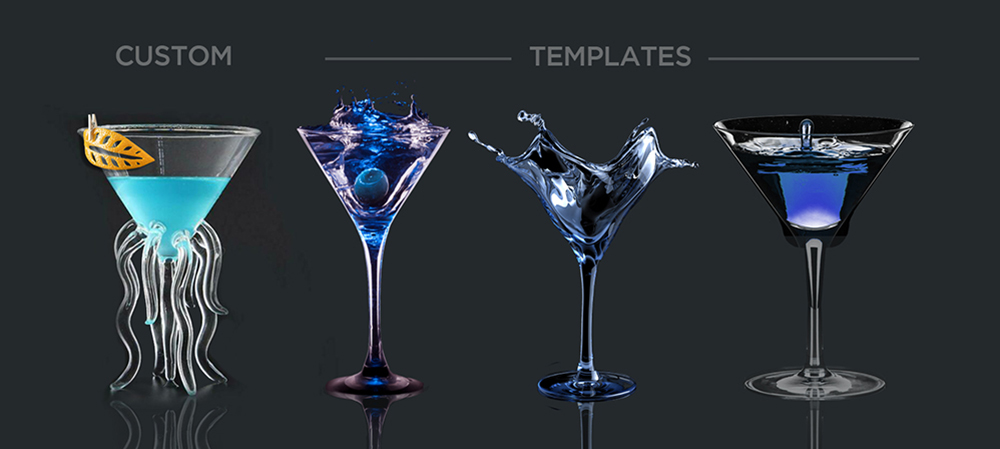 Series of Martini Glasses Representing a Web Design Company
