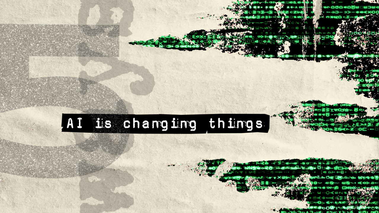 Abstract Type Over Torn Paper