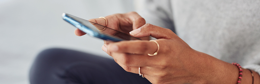 Woman on mobile device