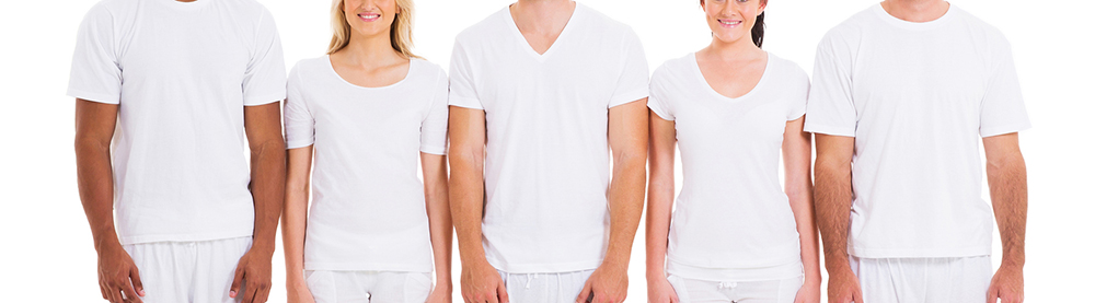 People in plain white tshirts