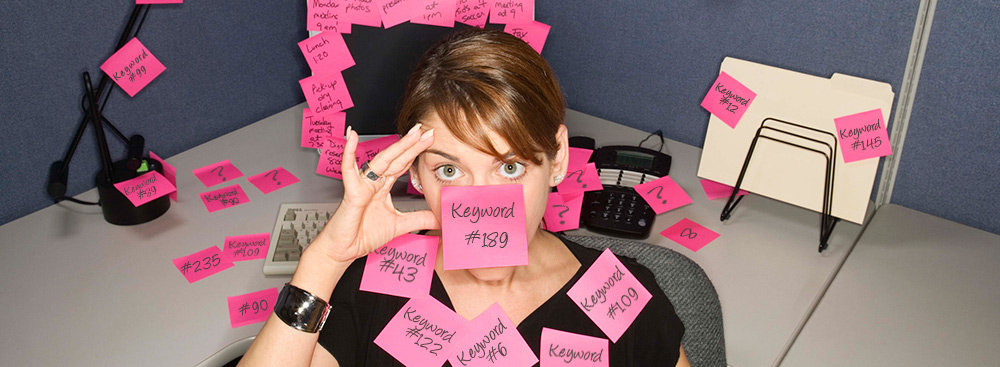 Woman with lots of post-it notes