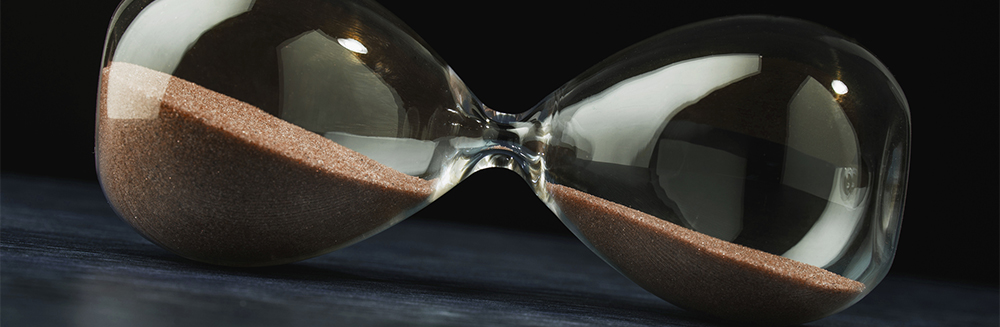 Hourglass sitting on its side