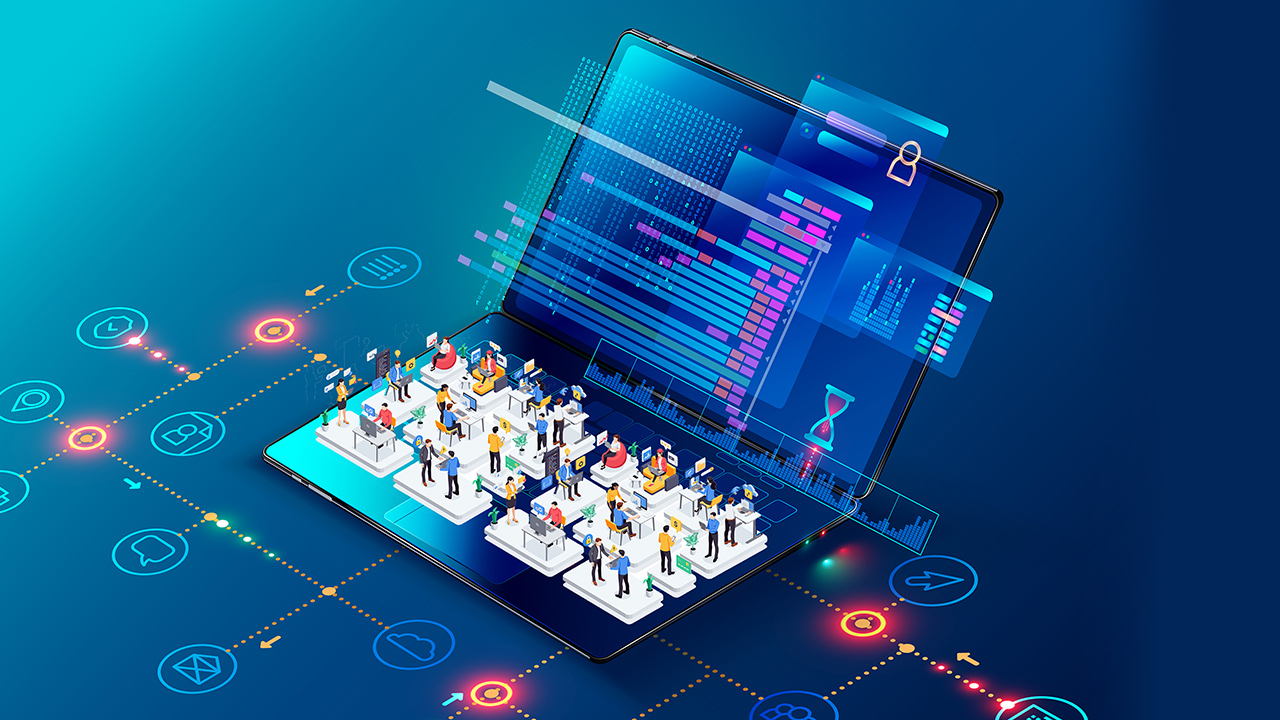 People on keyboard of computer