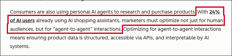 Screenshot of Hubspot's comments about AI users and agent-to-agent interactions