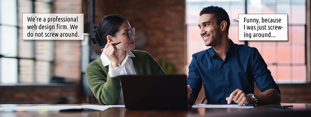Professional web design folks talking about how to improve conversion rates